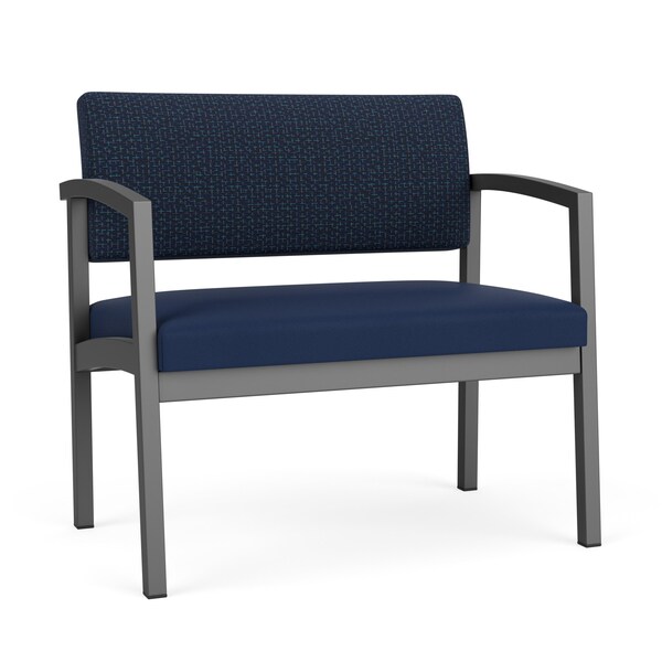 Lesro Lenox Steel Bariatric Chair Metal Frame, Charcoal, RF Blueberry Back, MD Ink Seat LS1401 - main